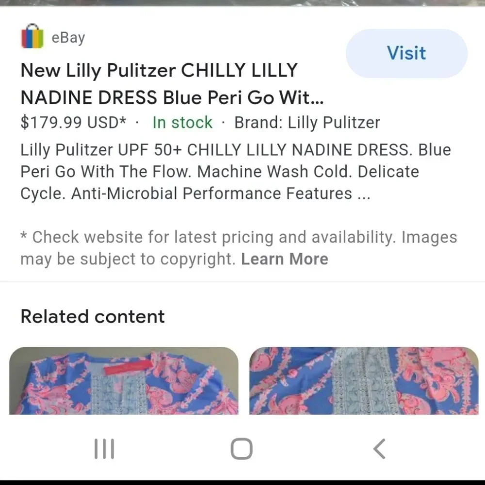 Lilly Pulitzer Chilly Lilly Nadine Dress UPF 50+ Blue Peri Go With The Flow - Picture 3 of 11